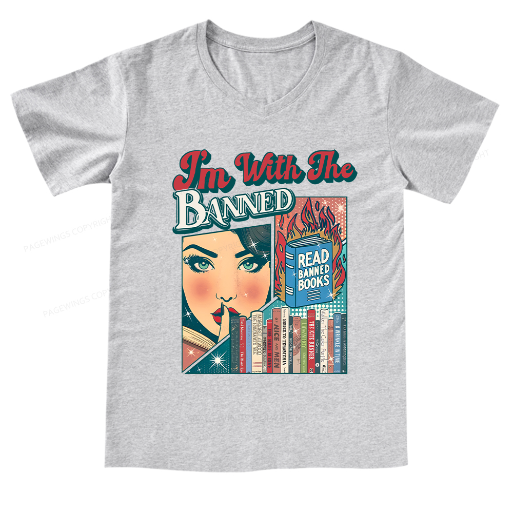 Pagewings I’m With the Banned V-neck T-shirt