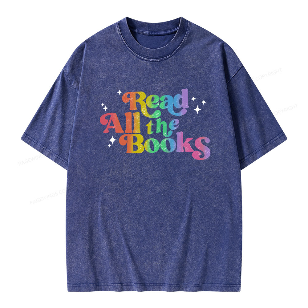 Pagewings Read All the Books Unisex Washed T-shirt