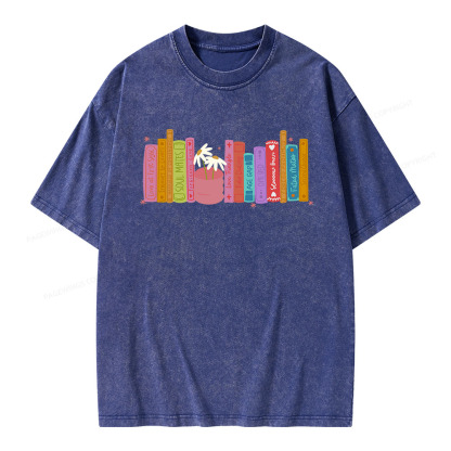 Pagewings Romance Book Tropes Unisex Washed T-shirt