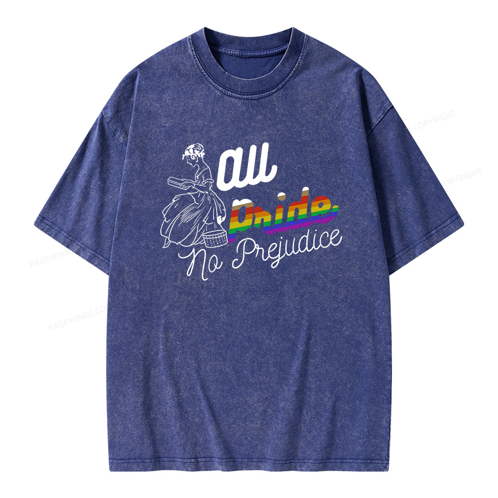 Pagewings All Pride, No Prejudice Unisex Washed T-shirt