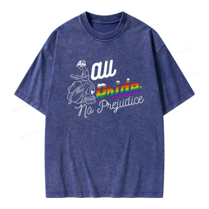 Pagewings All Pride, No Prejudice Unisex Washed T-shirt