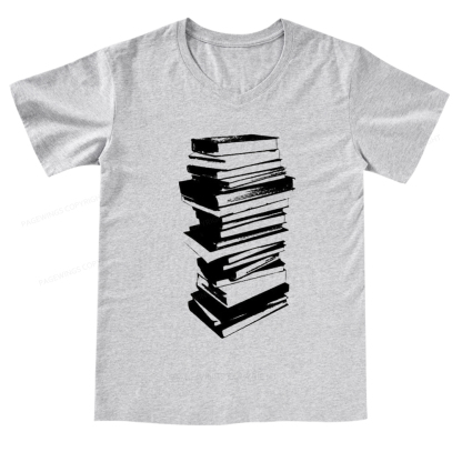 Pagewings Stack of Books V-neck T-shirt