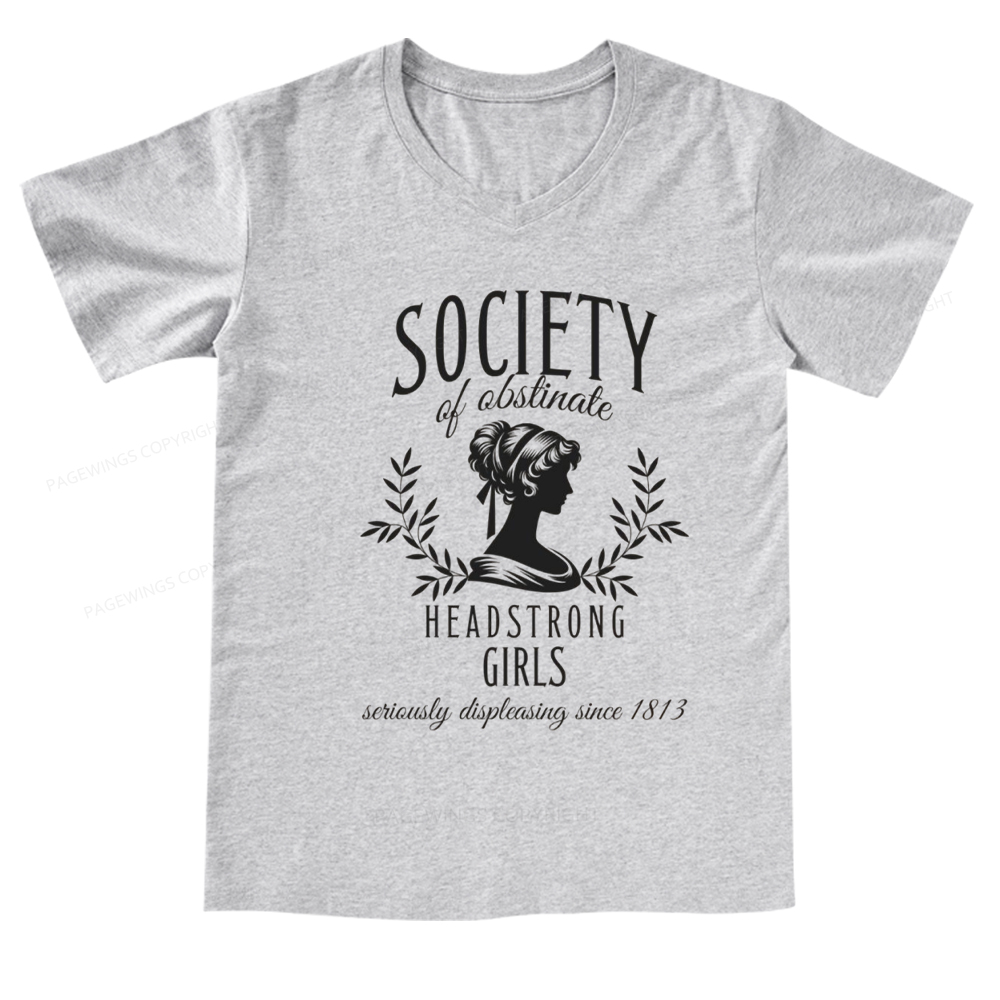 Pagewings Society Of Obstinate Headstrong Girls V-neck T-shirt