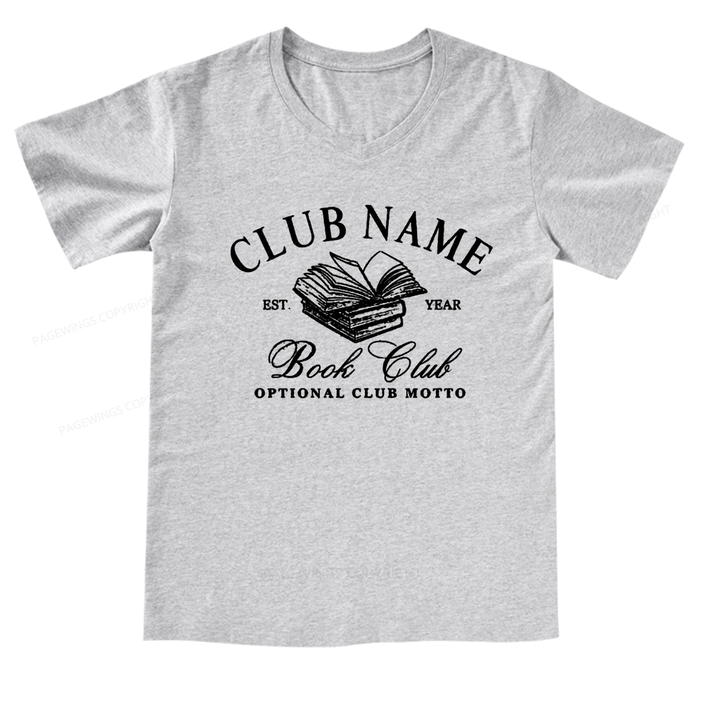 Pagewings Personalized Book Club V-neck T-shirt
