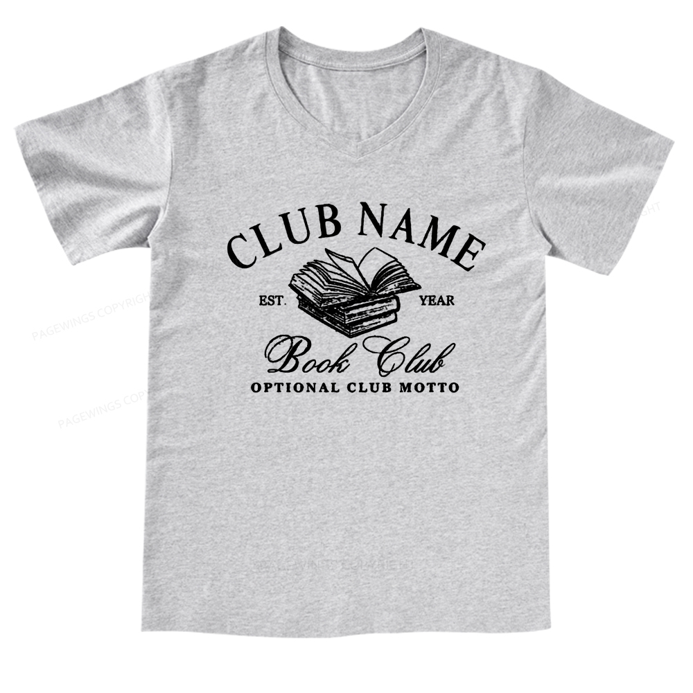 Pagewings Personalized Book Club V-neck T-shirt