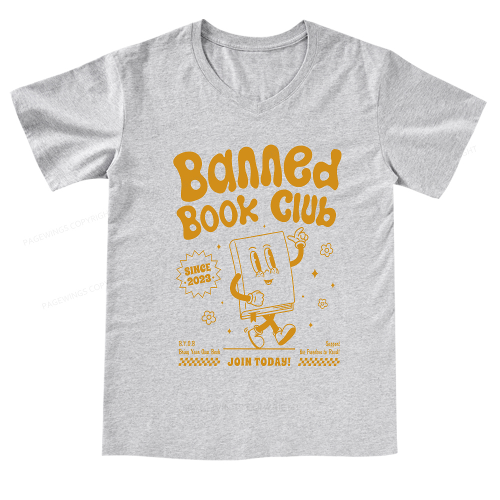Pagewings Banned Book Club V-neck T-shirt