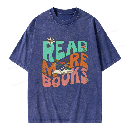 Pagewings Read More Books Unisex Washed T-shirt