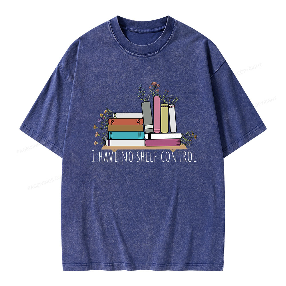 Pagewings I Have No Shelf Control Unisex Washed T-shirt