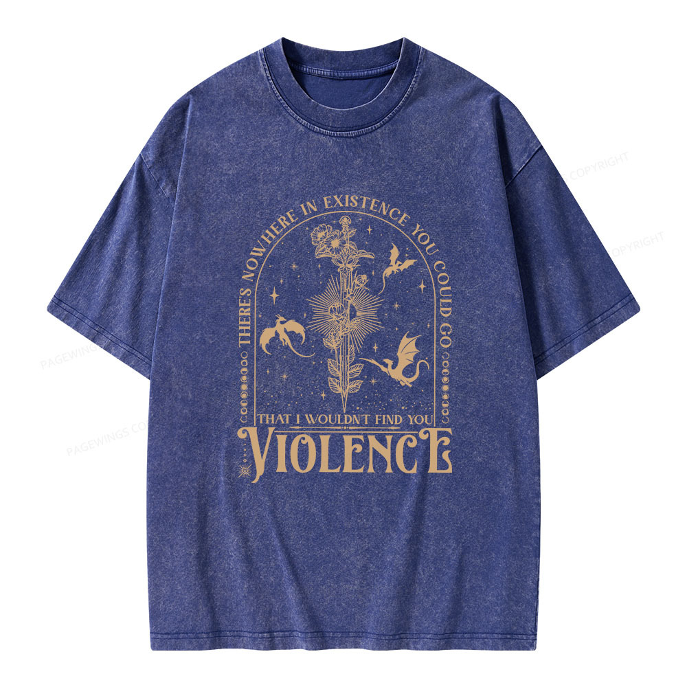 Pagewings Nowhere You Go Escapes Violence Unisex Washed T-shirt