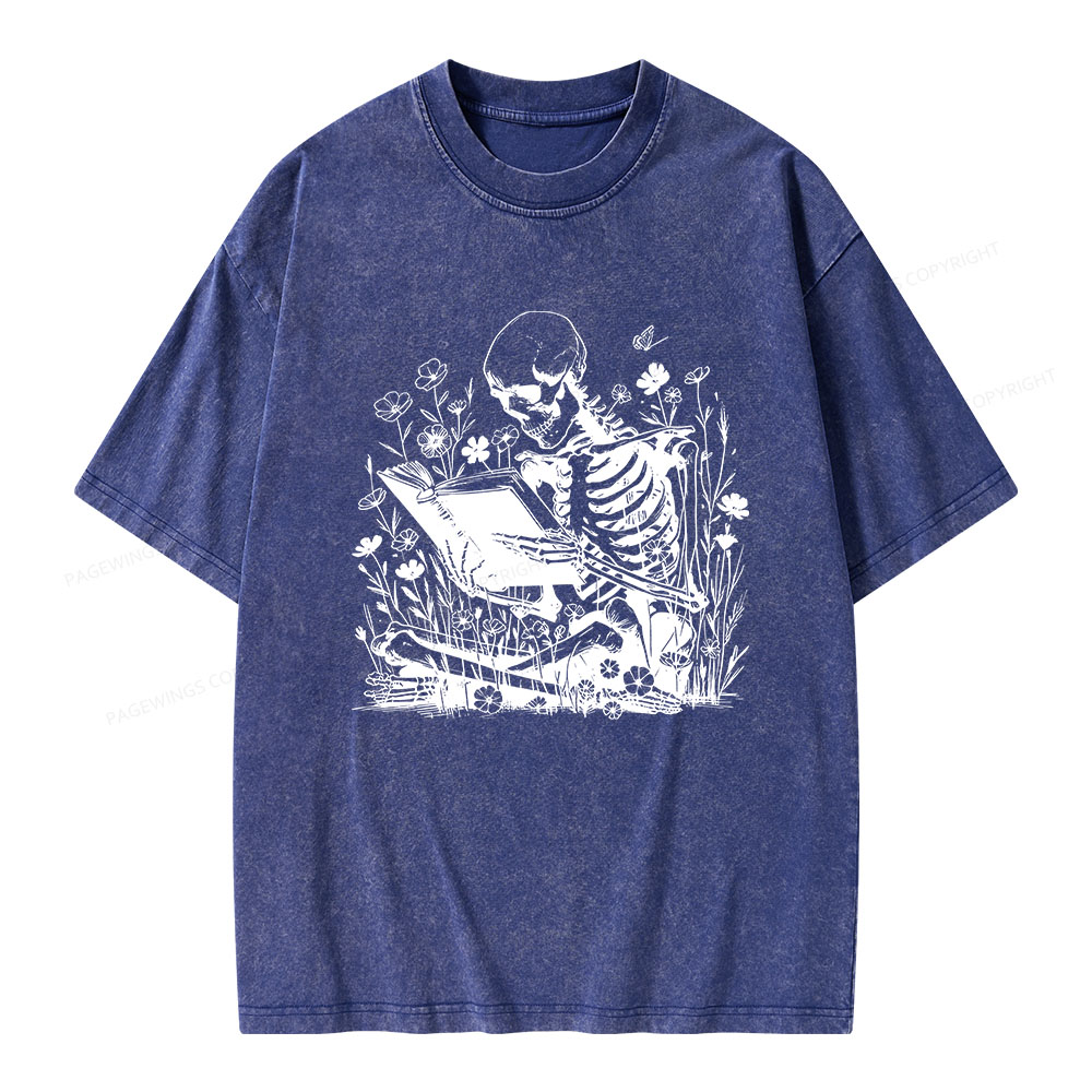 Pagewings Book Reading Unisex Washed T-shirt