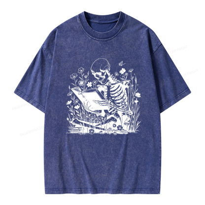 Pagewings Book Reading Unisex Washed T-shirt