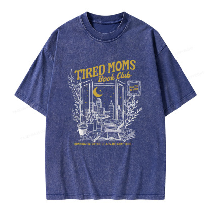 Pagewings Tired Moms Book Club Unisex Washed T-shirt