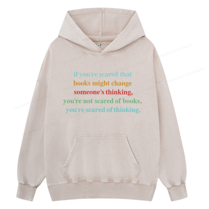 Pagewing Censorship Social Justice Shirt Booktrovert Unisex Washed Hoodie