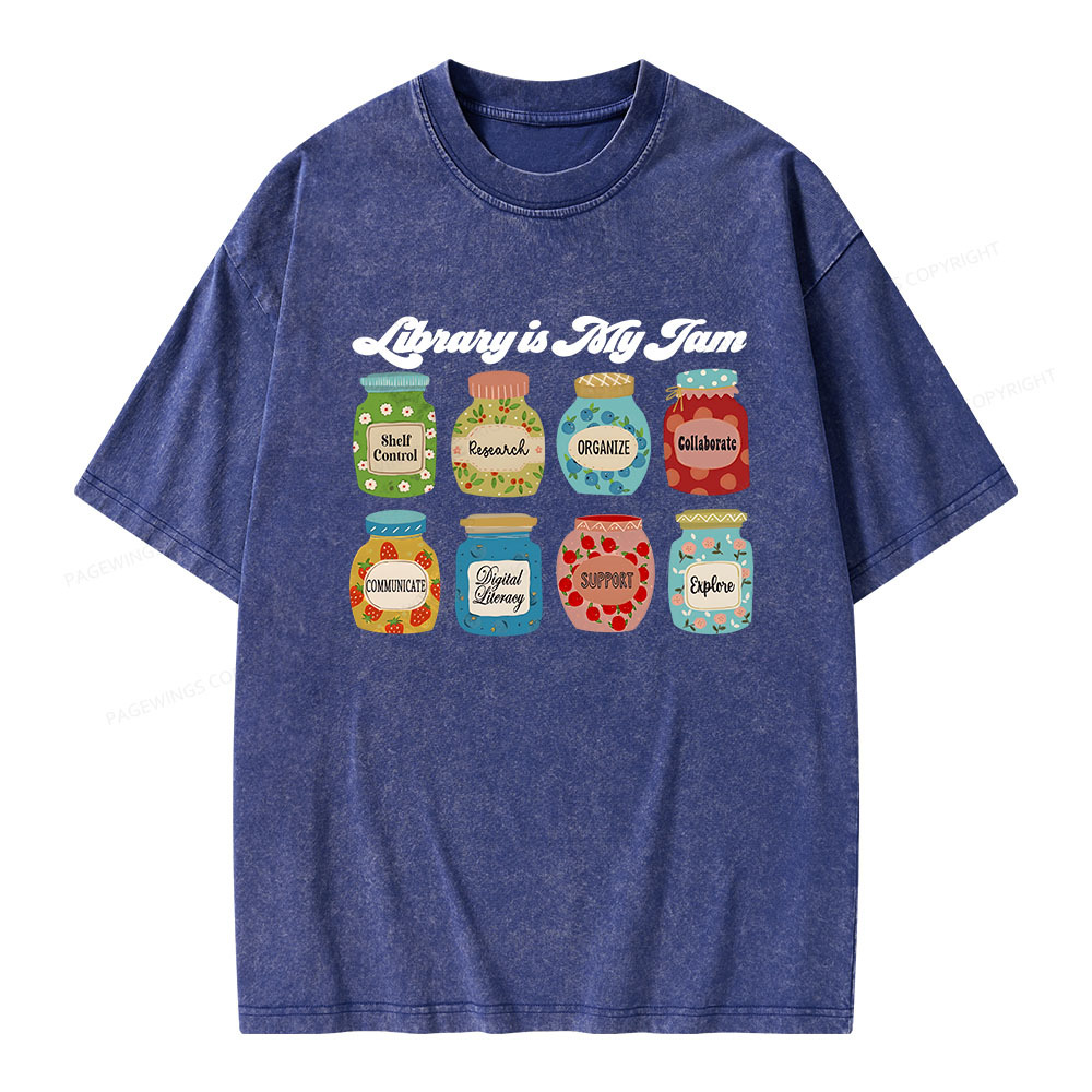 Pagewings Library is My Jam Unisex Washed T-shirt