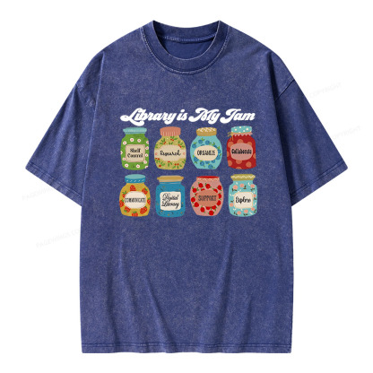 Pagewings Library is My Jam Unisex Washed T-shirt