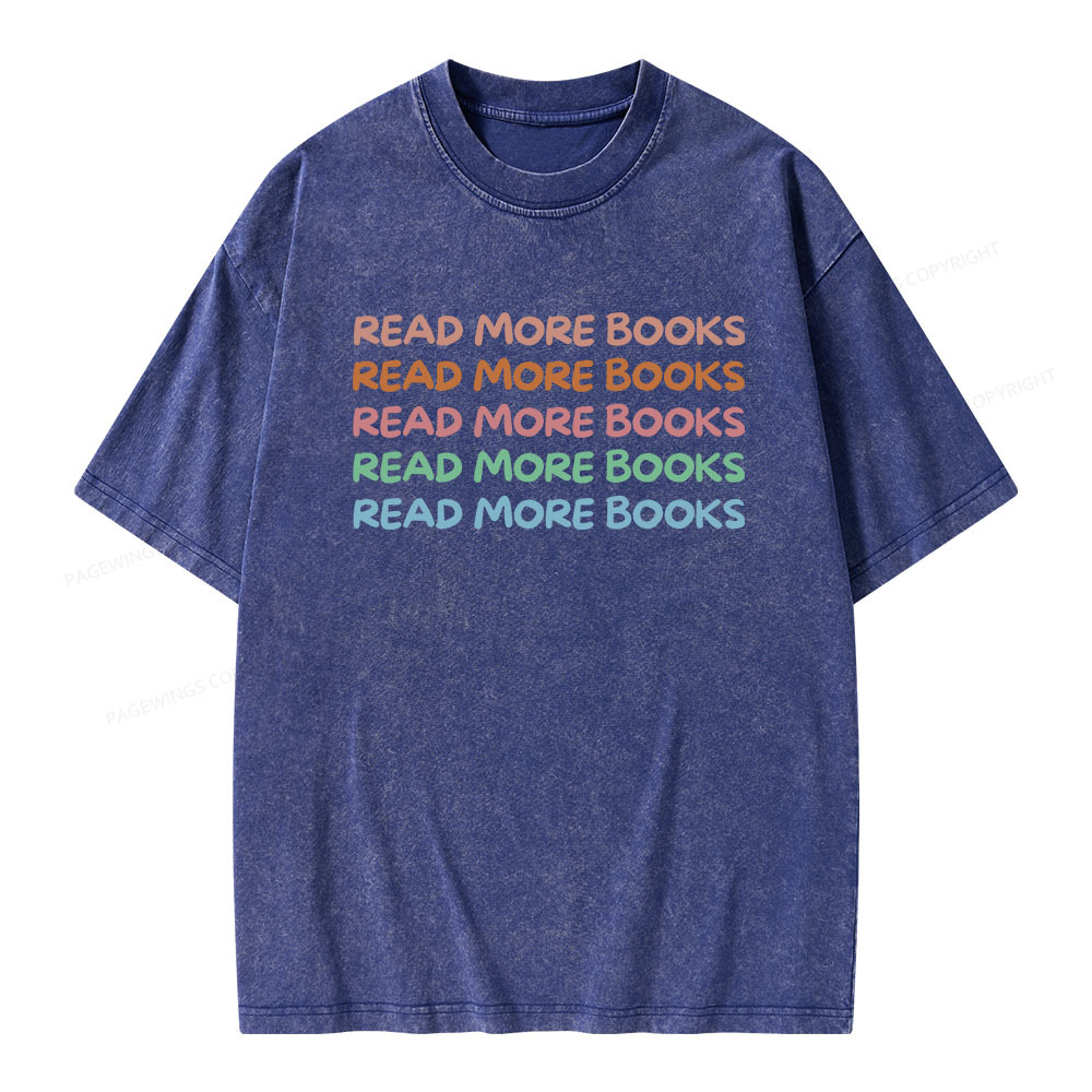 Pagewings Read More Books Unisex Washed T-shirt