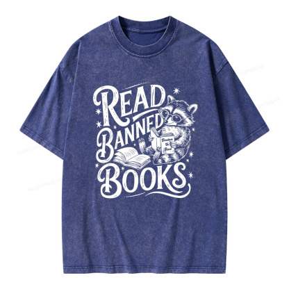 Pagewings Read Banned Books Unisex Washed T-shirt