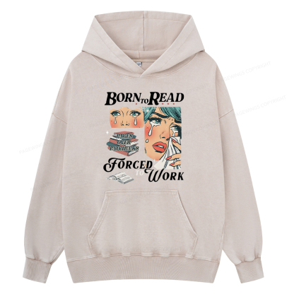 Pagewing Born To Read Bookish Unisex Washed Hoodie