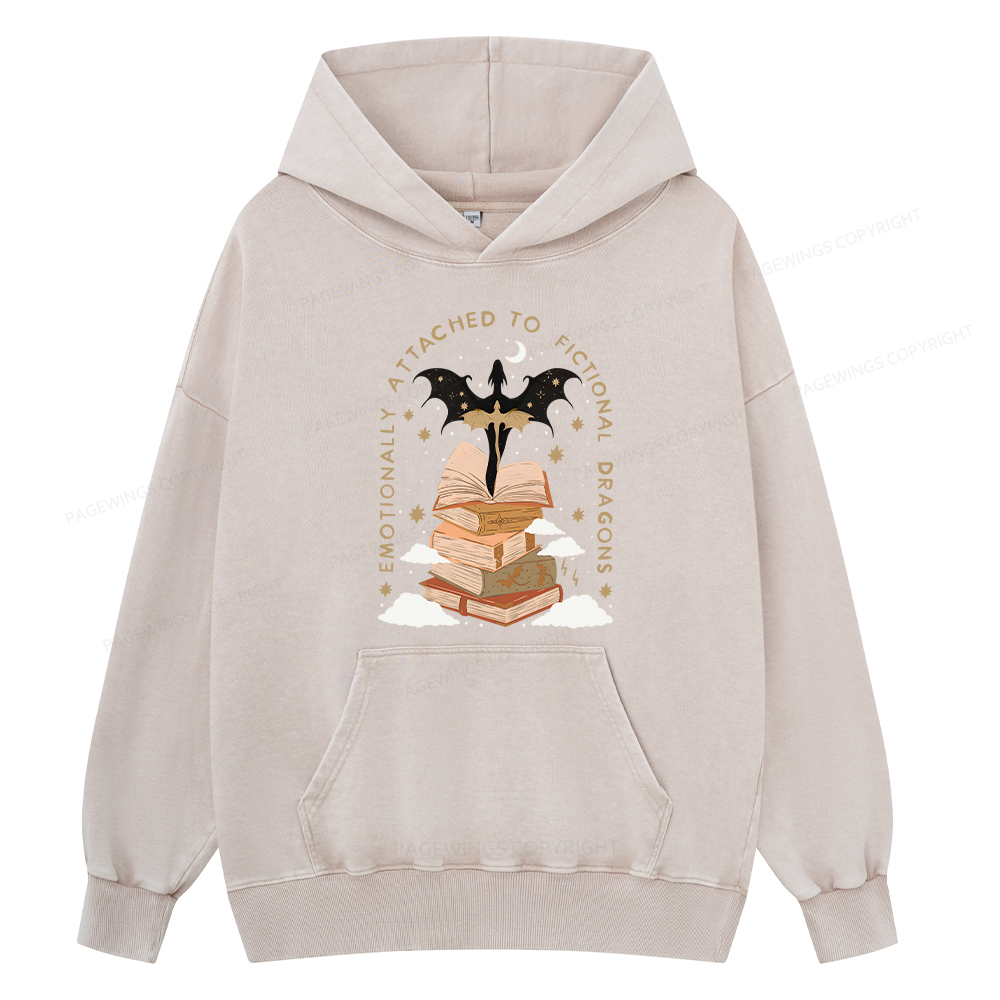 Pagewing Fantasy Romance Reader Gift Romantacy Unisex Washed Hoodie