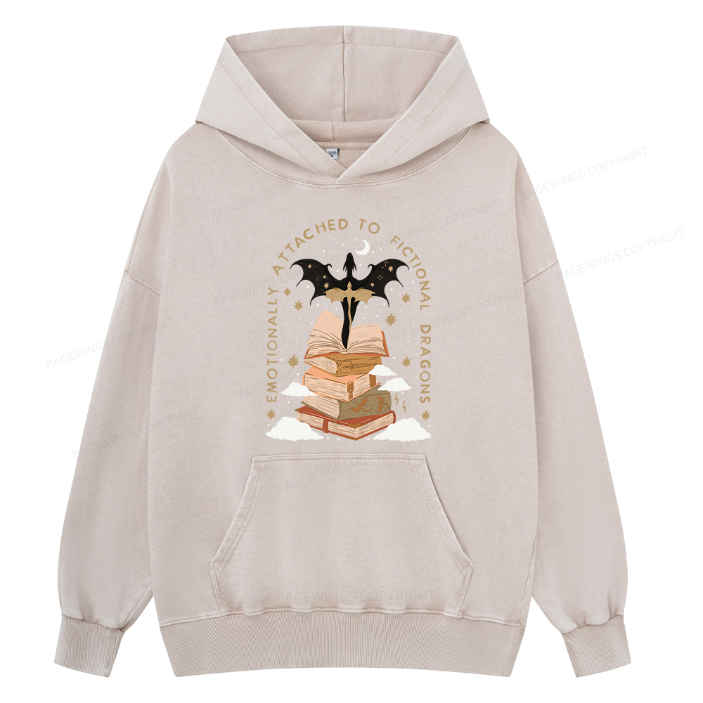 Pagewing Fantasy Romance Reader Gift Romantacy Unisex Washed Hoodie