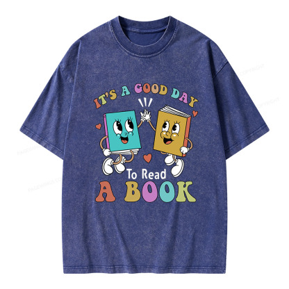 Pagewings It's A Good Day To Read A Book Unisex Washed T-shirt