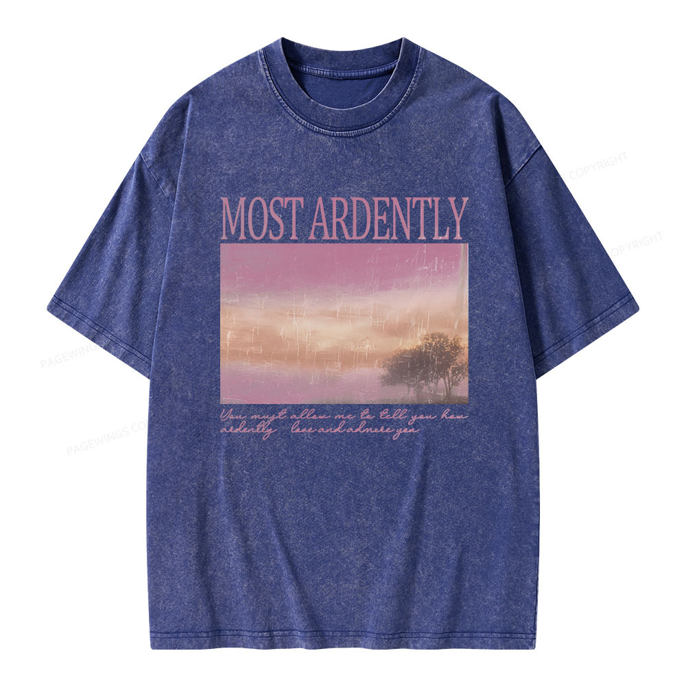 Pagewings Most Ardently Book Lover Unisex Washed T-shirt