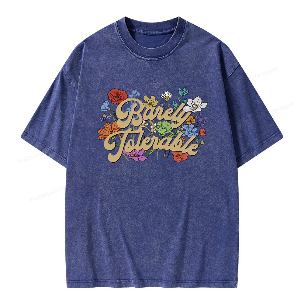 Pagewings Barely Tolerable Unisex Washed T-shirt