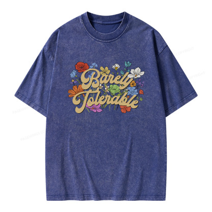 Pagewings Barely Tolerable Unisex Washed T-shirt