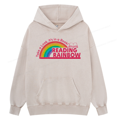 Pagewing Reading Rainbow Unisex Washed Hoodie