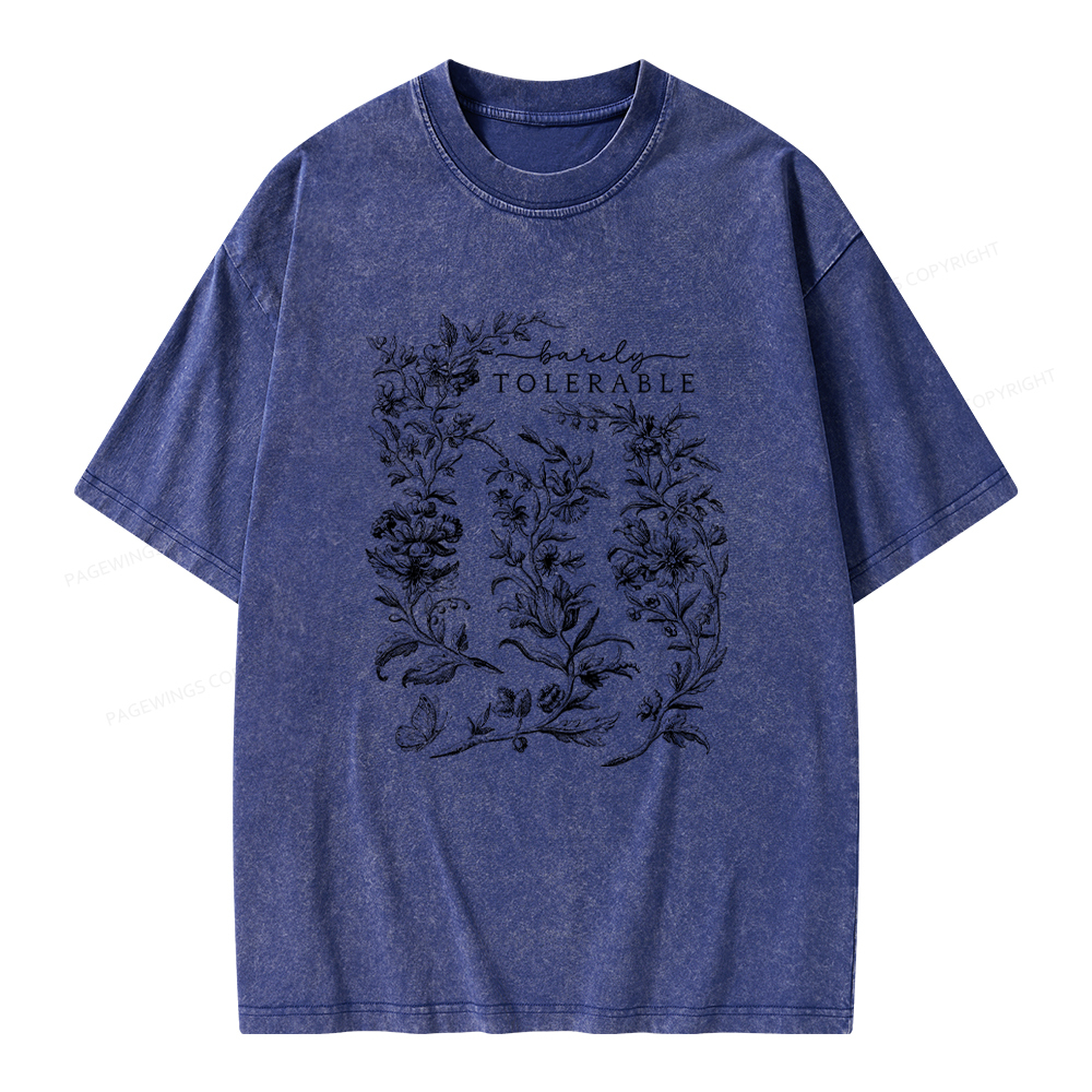Pagewings Barely Tolerable Pride and Prejudice Gifts Unisex Washed T-shirt