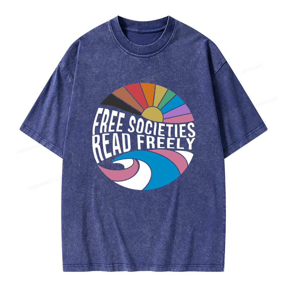 Pagewings read freely Unisex Washed T-shirt