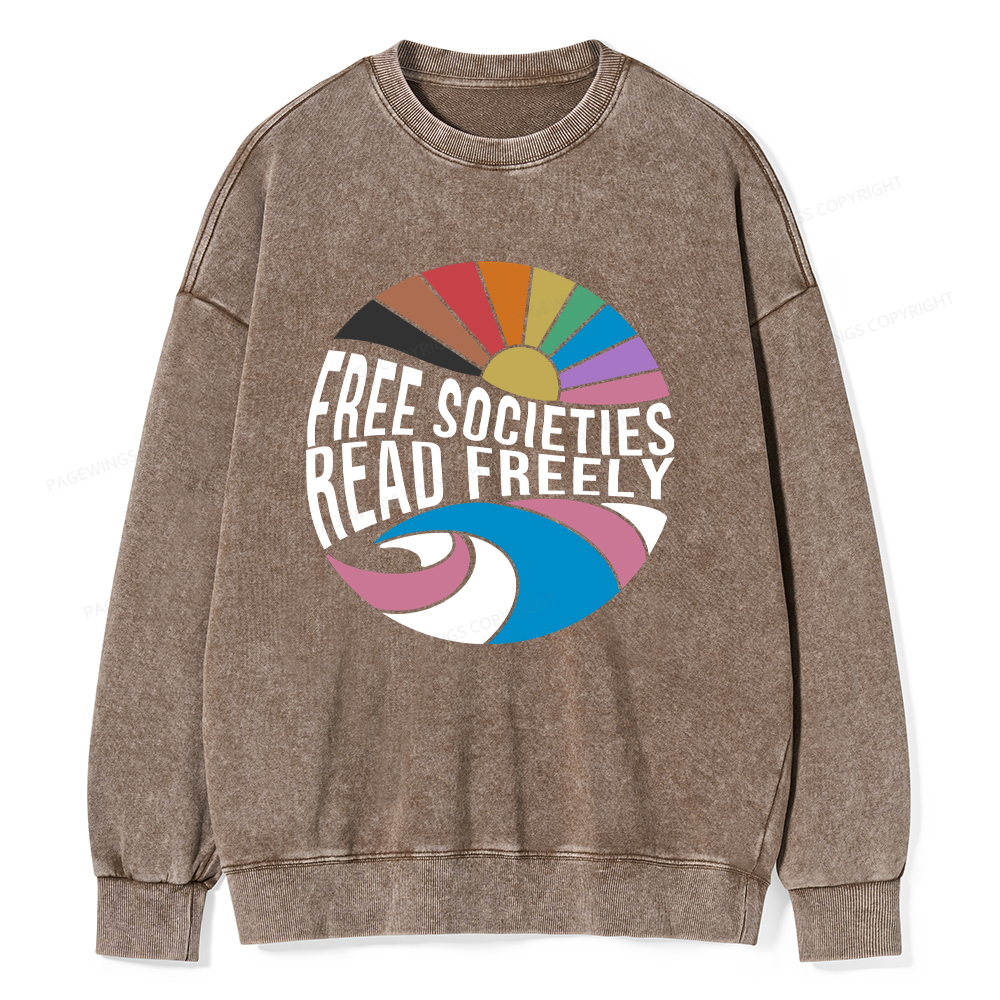Pagewings read freely Unisex Washed Sweatshirt