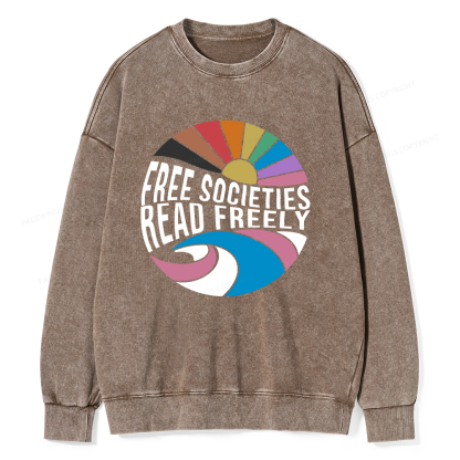 Pagewings read freely Unisex Washed Sweatshirt