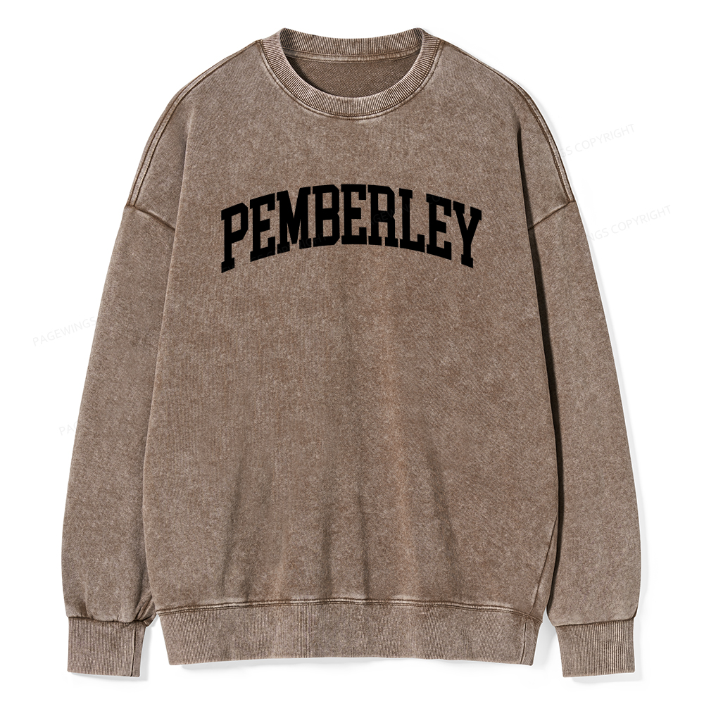 Pagewings Pride and Prejudice Pemberley Bookworm Unisex Washed Sweatshirt