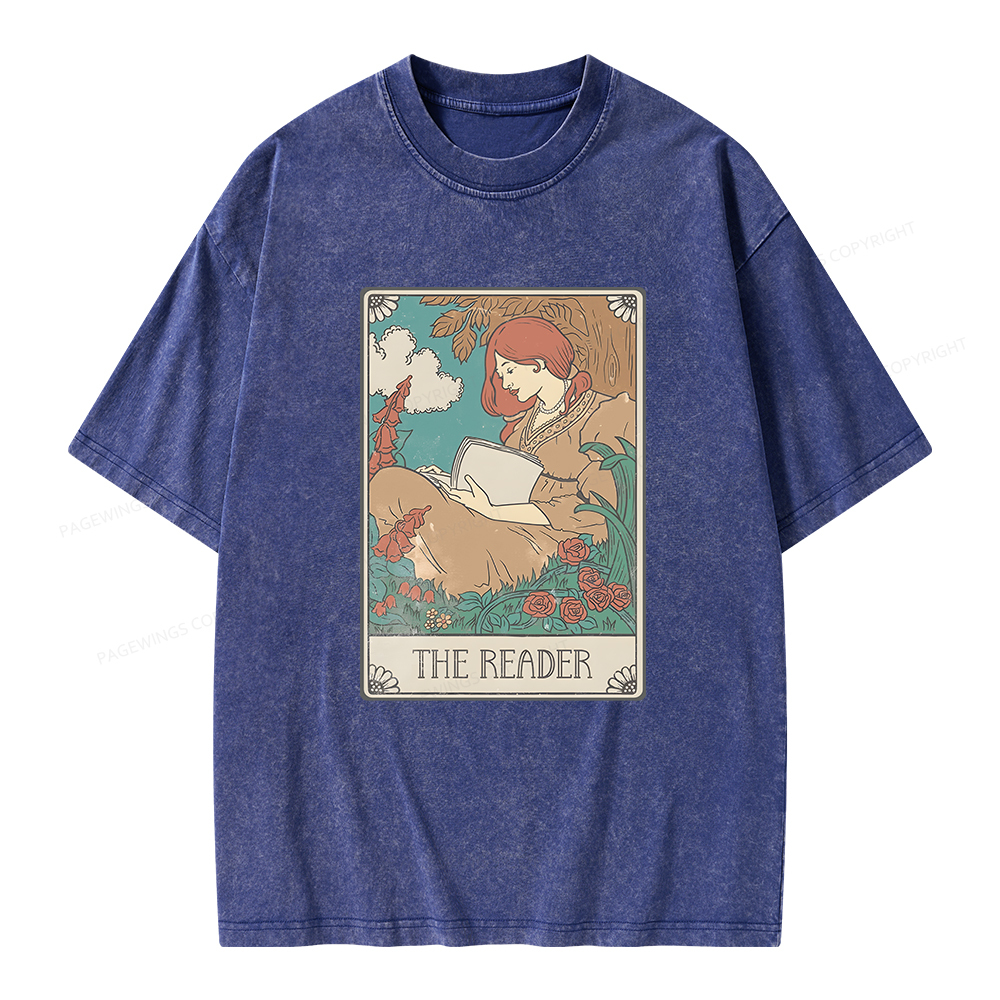 Pagewings Bookish Tarot Card Comfort Colors Unisex Washed T-shirt