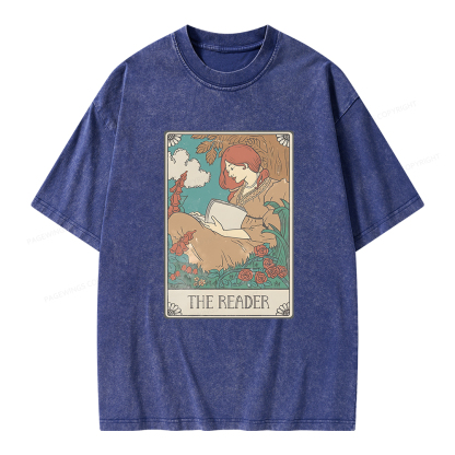 Pagewings Bookish Tarot Card Comfort Colors Unisex Washed T-shirt