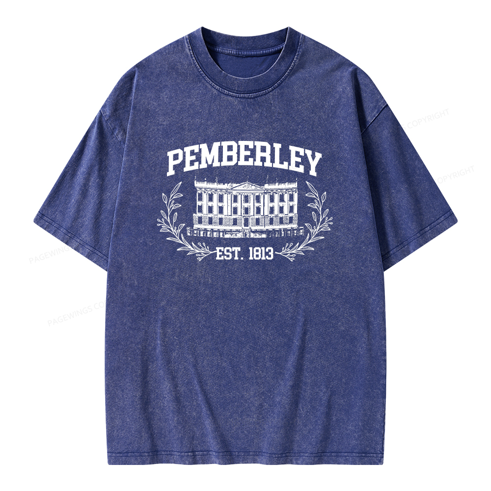 Pagewings Pemberley Est 1813Unisex Washed T-shirt