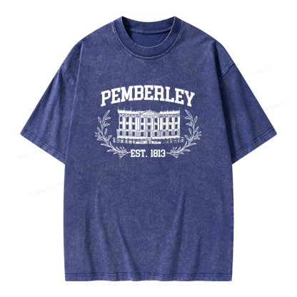 Pagewings Pemberley Est 1813Unisex Washed T-shirt