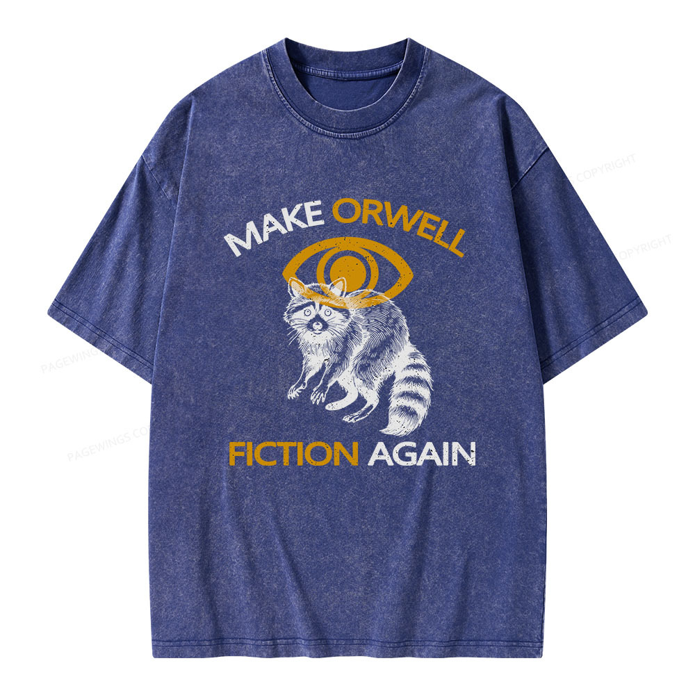 Pagewings Make Orwell Fiction Again Unisex Washed T-shirt