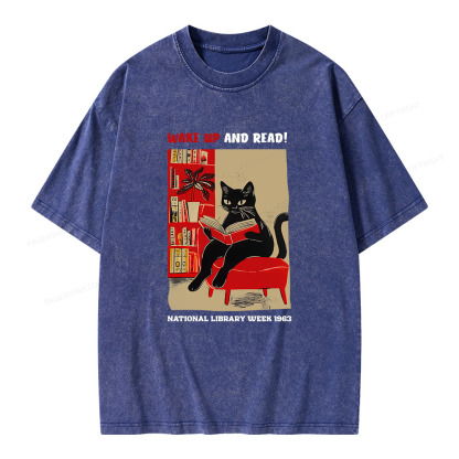 Pagewings Wake Up and Read Unisex Washed T-shirt
