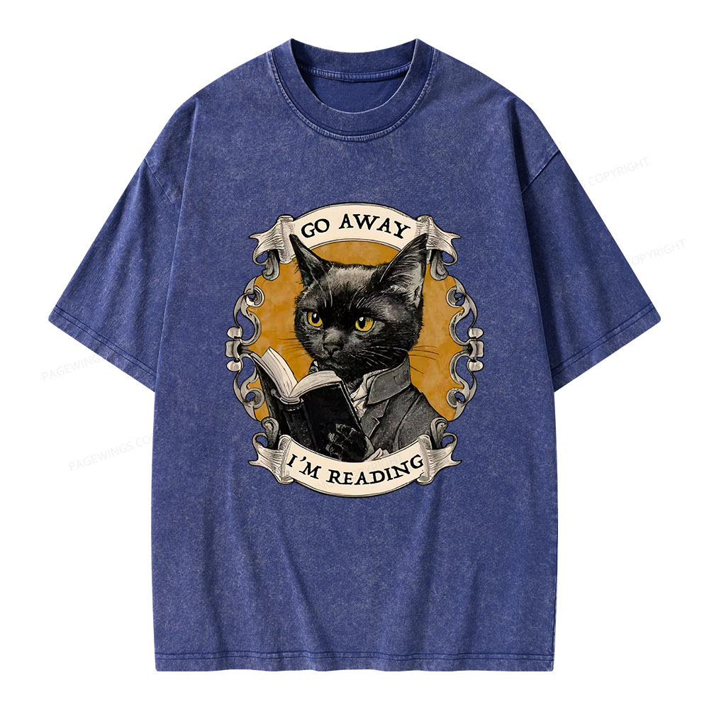 Pagewings Go Away I'm Reading Unisex Washed T-shirt