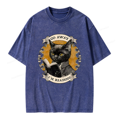 Pagewings Go Away I'm Reading Unisex Washed T-shirt