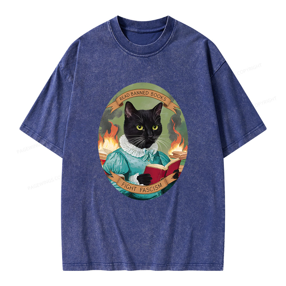 Pagewings Read Banned Books Unisex Washed T-shirt