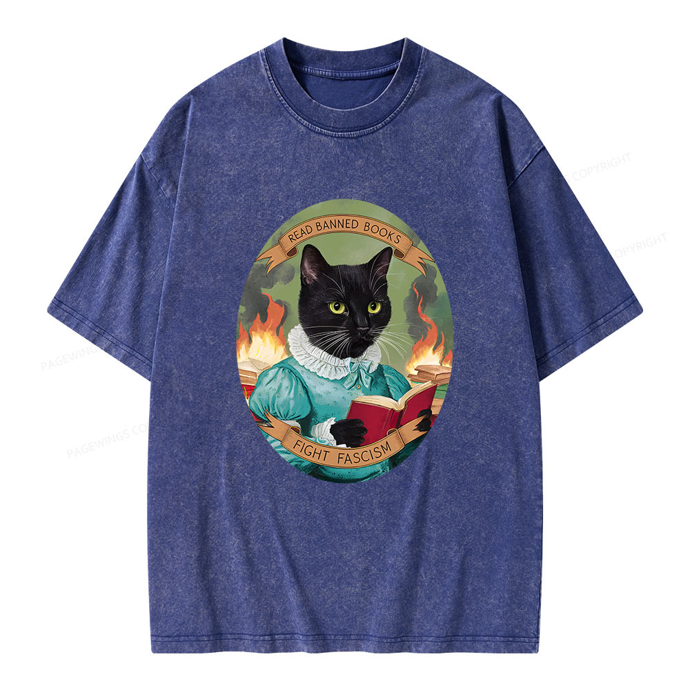 Pagewings Read Banned Books Unisex Washed T-shirt