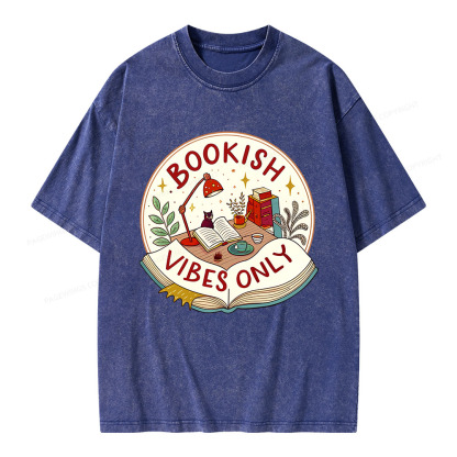 Pagewings Bookish Vibes Only Unisex Washed T-shirt