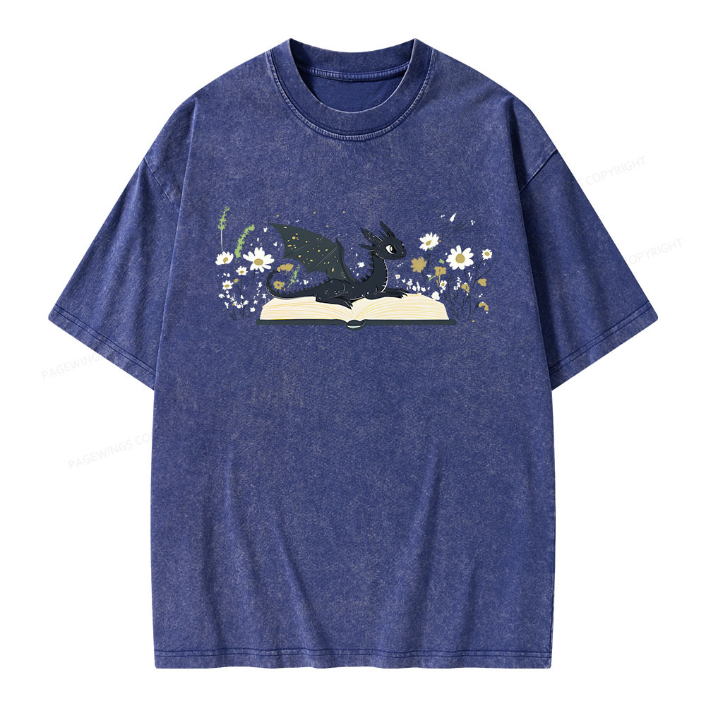 Pagewings Dragon Book Unisex Washed T-shirt