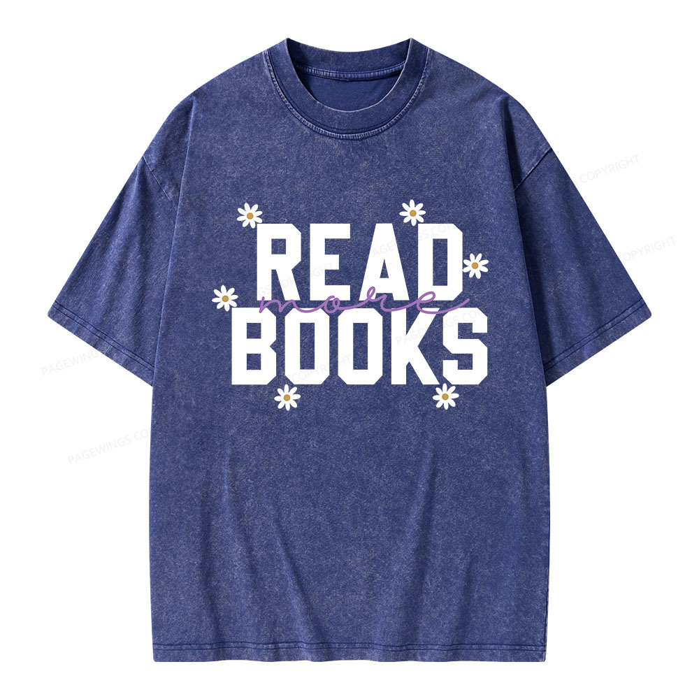 Pagewings Read More Books  Unisex Washed T-shirt