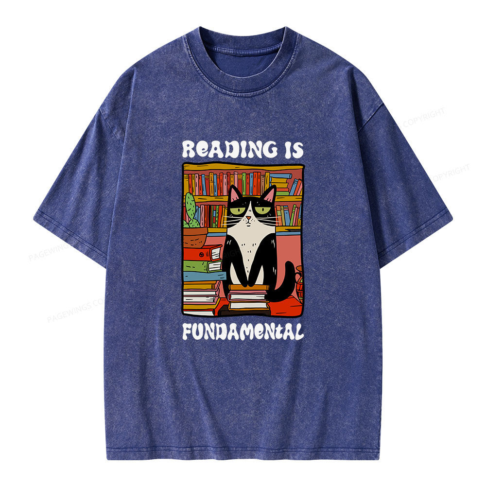 Pagewings Reading is Fundamental Unisex Washed T-shirt
