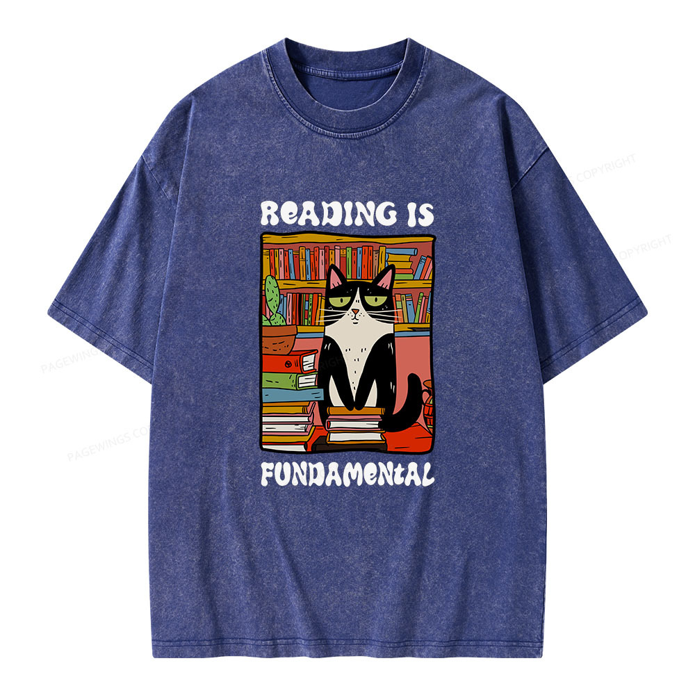 Pagewings Reading is Fundamental Unisex Washed T-shirt