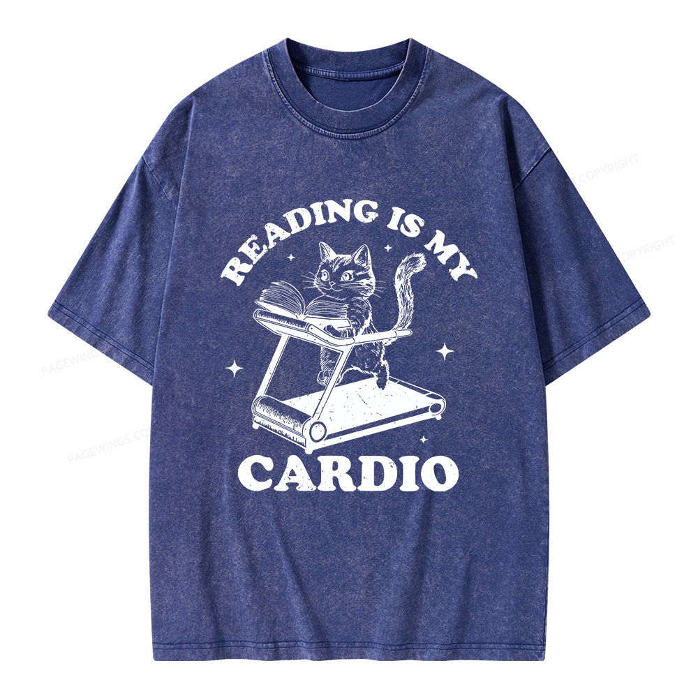 Pagewings Reading is my Cardio Unisex Washed T-shirt
